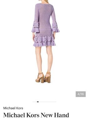 Michael Kors Collection Thistle Floral Hand-Crochet Dress